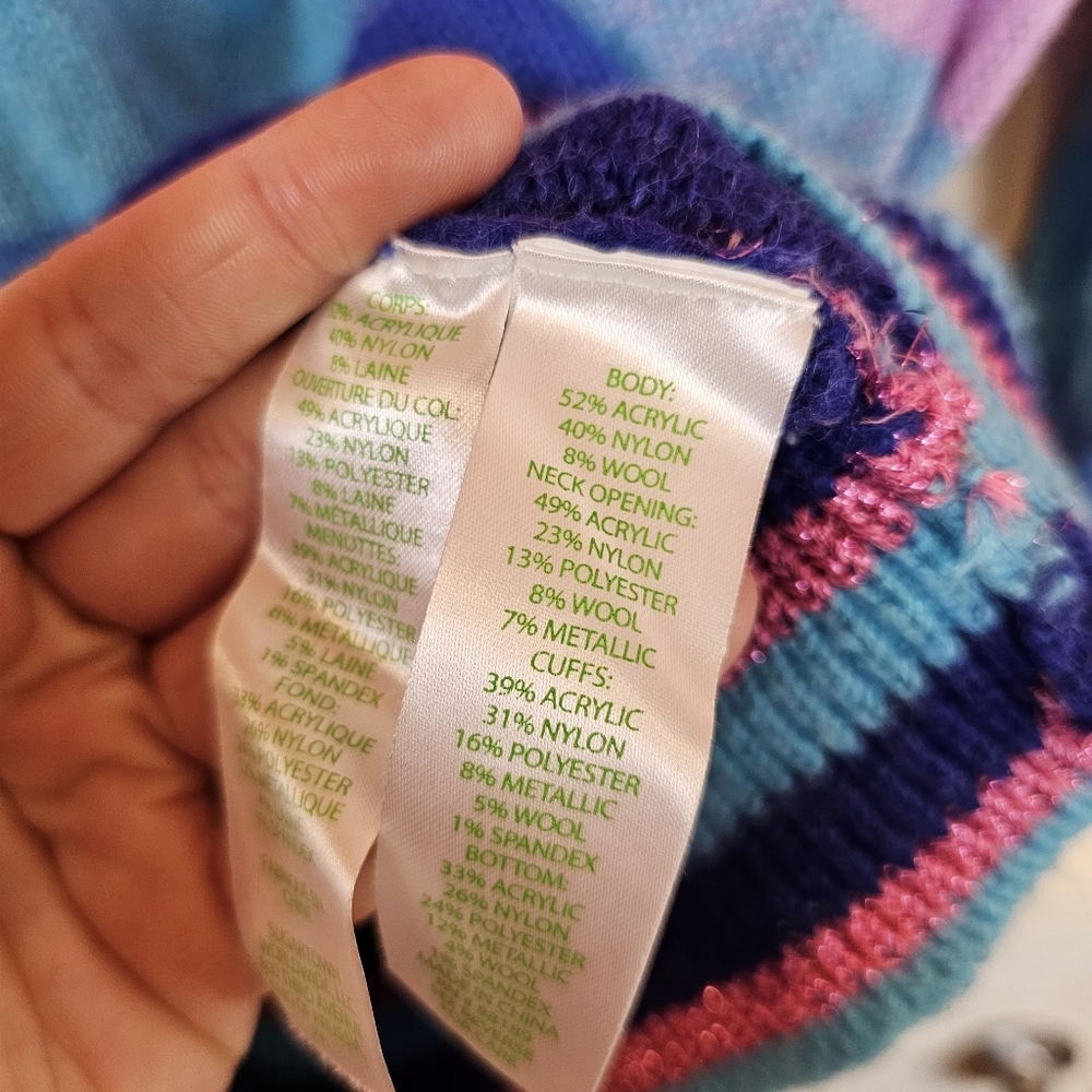 Lilly Pulitzer Hali Ombre Sunset Stripe Wool Blend Metallic Trim Sweater View 4